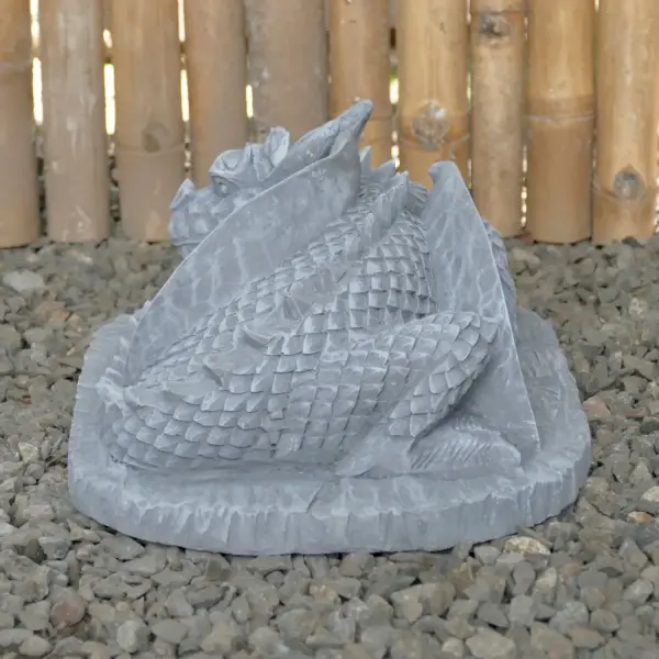 Product image 4 of the product “Jaro - Lying Dragon on a base, 30 cm L | cast stone ”
